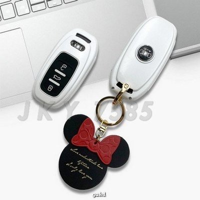 51HN1 米老鼠C款卡通扣一鍵啟動全包覆ABS奧迪AUDI汽車遙控器保護套保護殼鑰匙殼鑰匙包鑰匙套皮套