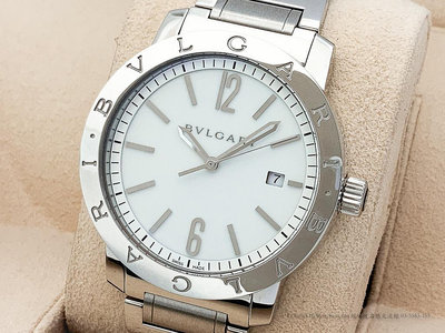 【經緯度名錶】BVLGARI 寶格麗 BVLGARI系列 102055 不鏽鋼材質 白色錶盤 TLW68287