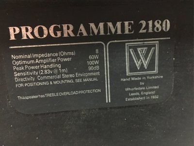 Wharfedale programmer 2180