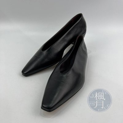 BRAND楓月 Bottega Veneta BV 608872 黑色 皮革 尖頭 平底鞋 #35.5 女鞋 包鞋