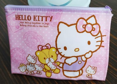 ^0^小荳的窩-三麗鷗 Hello Kitty 熊熊凱蒂貓扁式寬口大筆袋化妝包萬用包^0^