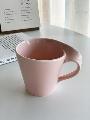 外貿原單 北歐ins風創意設計釉下彩陶瓷粉色杯子馬克杯