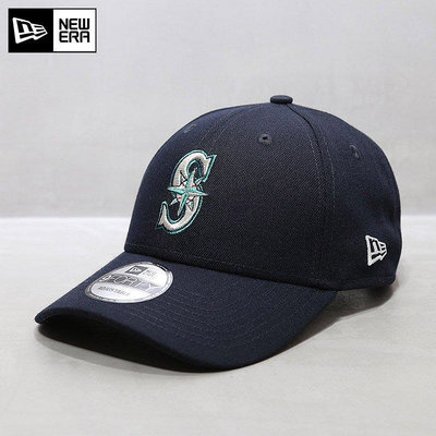 UU代購#NewEra帽子MLB棒球帽硬頂S字母西雅圖水手球隊彎檐鴨舌帽潮藏青色