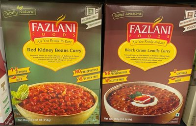 一次任選買2包 單包158 Fazlani印度紅腰豆咖哩風味即食包250g/Fazlani印度黑扁豆咖哩風味即食包250g