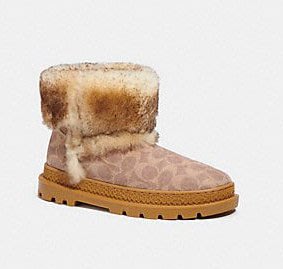 Coach Folded Stone Shearling Bootie