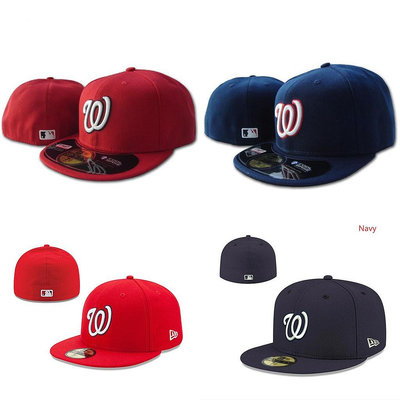 MLB Washington Nationals 華盛頓國民棒球帽 男女通用 平沿帽 嘻哈帽 運動帽 時尚 全封閉 尺寸 (滿599元免運)