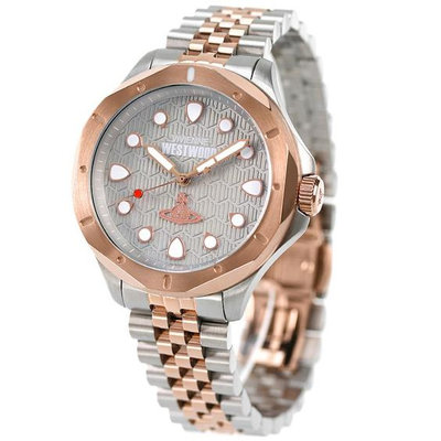 Vivienne Westwood 手錶 40mm 銀灰色錶面 雙色鍍玫瑰金錶帶 女錶 男錶 上班族 生日 禮物 VV219RSSL