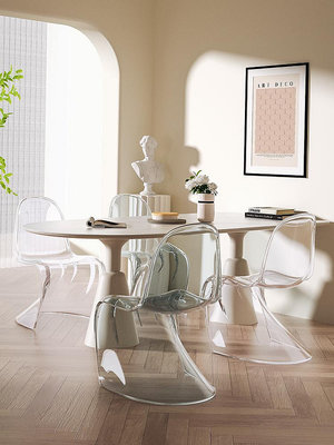 專場:塑料椅子潘東椅中古創意設計師簡約北歐ins洽談椅子透明餐椅