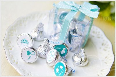 (情人特別版)水滴巧克力(8顆入)小禮盒(Tiffany色緞帶)-創意糖果 喜糖 婚禮小物 宴會喜糖 巧克力 情人節