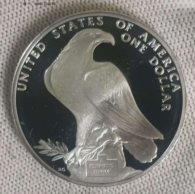 銀幣H39--1984年美國1元精制紀念銀幣--洛杉磯奧運會--雄鷹