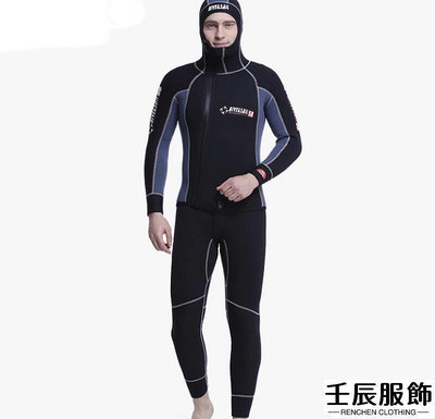 兩件式防寒衣 男士潛水服5分體連帽潛水衣 頂級材料R加厚保暖泳衣泳褲套裝莎莎好物