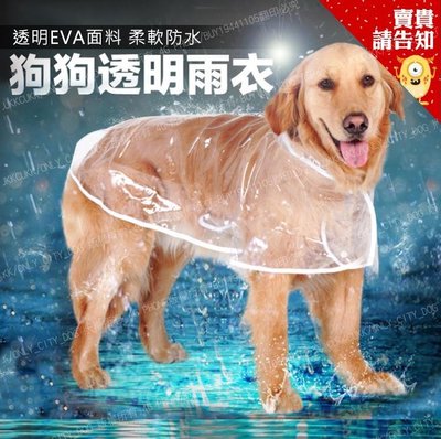 精品下殺~ 寵物透明雨衣 4XL 狗雨衣 防雨 EVA 中大型犬 狗狗大衣連帽防水雨衣 披風雨衣