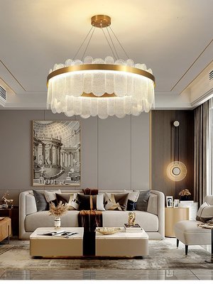 熱賣 客廳吊燈輕奢水晶玻璃圓形后現代簡約年大氣餐廳臥室燈具