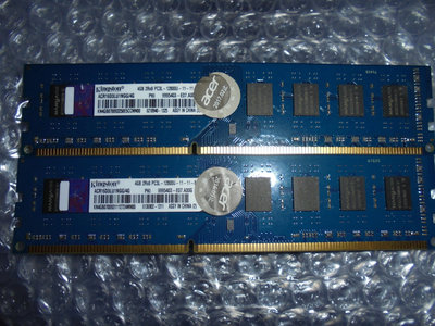 售: 金士頓 DDR3  1600 4GB 記憶體2支 雙面顆粒 (良品)(標2支)