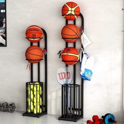 籃球收納架家用置球架放球的架子足球置物架球類羽毛球~熱賣中家用 便攜 日系