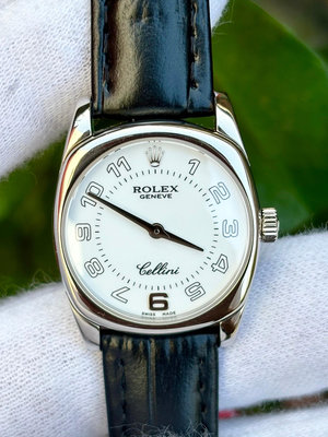 ROLEX 勞力士 型號6229/9 CELLINI 白色面盤  錶徑25mm 石英動力機芯 2011/FEB保卡