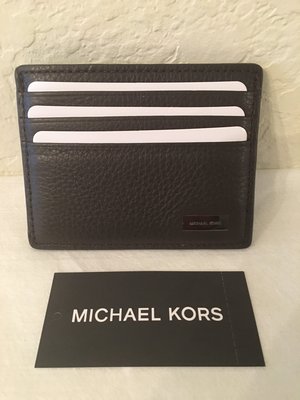 美國Kelly’s House -MICHAEL KORS MK 深咖啡色皮革 信用卡夾- 卡片夾 -名片夾