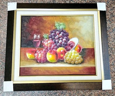 『府城畫廊-手繪油畫』大豐收－水果靜物畫－筆法細膩獨特－70x80(含框價)－另有油畫國畫讓您挑選－有實體店面G1424
