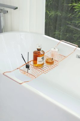 不銹鋼大理石浴缸架多功能伸縮防滑置物架衛生間泡澡支架手機書架 2個起發貨