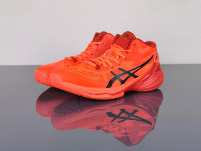 【實拍】ASICS 亞瑟士 SKY ELITE FF MT 2 橘紅 高筒 排球鞋 運動鞋 亞瑟膠 氣墊 耐磨 男鞋