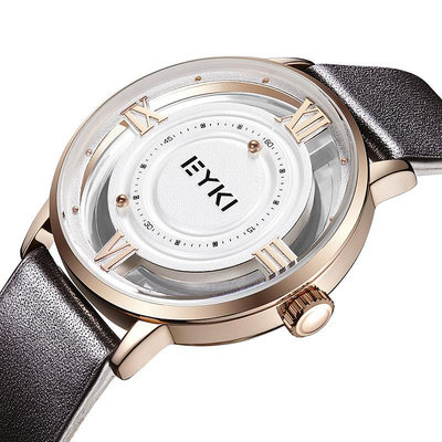 正品韓版手錶 男士時尚休閒潮流無針鋼珠創意防水腕錶 皮帶男女錶