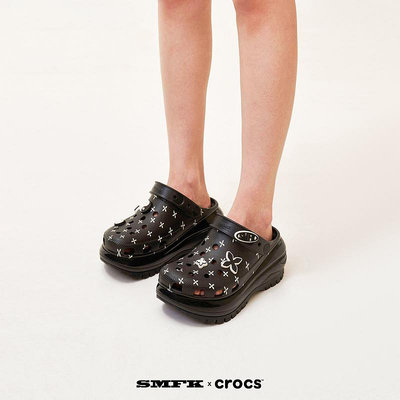 SMFKX Crocs聯名系列光輪洞洞鞋魏晨同款厚底增高涼拖鞋春夏現貨 洞洞鞋