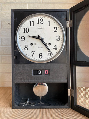 日本精工30天機械掛鐘 實木機械掛鐘