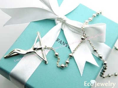 《Eco-jewelry》【Tiffany&amp;Co】大款耶穌十字架T字長珠鍊 純銀925項鍊~專櫃真品已送洗