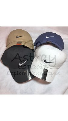 《Go Astray®》現貨 Nike Swoosh Cap刺繡 Logo老帽 黑/白 全新正品 可調式