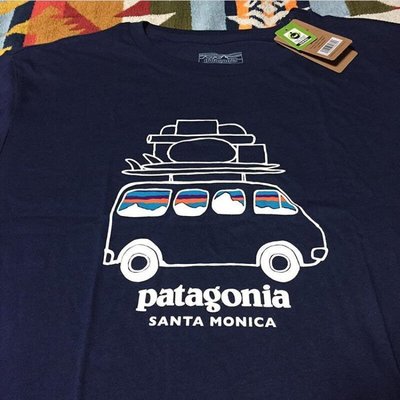 【熱賣精選】 PATAGONIA日式限定巴士圖案復古短袖T恤純棉寬松男款