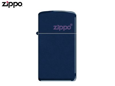 【寧寧精品*台中ZIPPO打火機30年專賣店】Zippo logo 窄版系列 經典暗夜藍 美國直送終身保固 4295-6