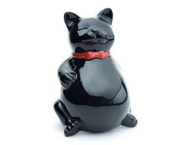 歐洲進口 黑色坐姿貓咪存錢筒 可愛貓貓存錢筒儲錢筒零錢筒 黑貓造型擺件裝飾品存錢盒小費箱 3387A