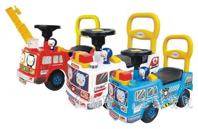 @企鵝寶貝@ PUKU 藍色企鵝 雲梯消防助步車/ 警車 / 救護車-玩具車.