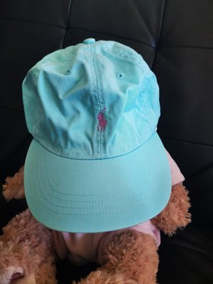 全新POLO Ralph Lauren  中性天空藍帽子 兒童棒球帽 鴨舌帽 遮陽帽 大馬 拉夫勞倫 素色 皮革調整