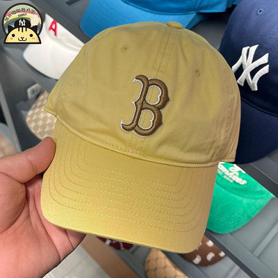 【現貨】MLB帽子韓國專柜正品代購紅襪隊字母刺繡橄欖綠男女潮棒球帽CP66