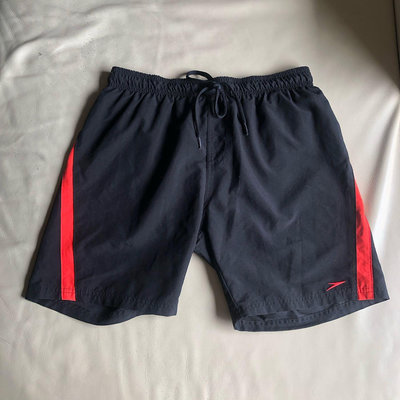 [品味人生2]保證正品 SPEEDO 黑紅灰 海灘褲 運動褲 size M