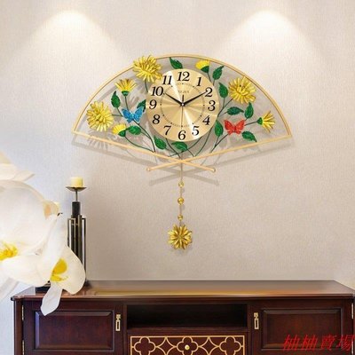 中國風客廳家用裝飾掛表大氣個性新中式創意壁時鐘藝術靜音掛鐘表家用雜貨