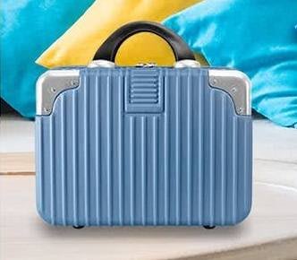 【免運】勝德豐 14吋手提箱 子母箱 14吋行李箱 手提行李箱 置物箱 收納箱 可插放行李箱上 化妝箱 工具箱 藍色