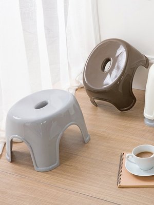 日式加厚塑料矮凳客廳換鞋凳 創意家用兒童茶幾凳子成人小板凳