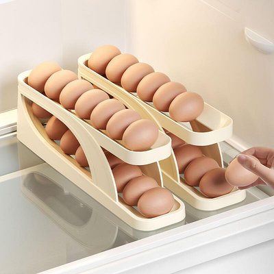 雞蛋收納盒冰箱用側門專用滾動雞蛋托自動滾蛋雞蛋盒置物架~定金