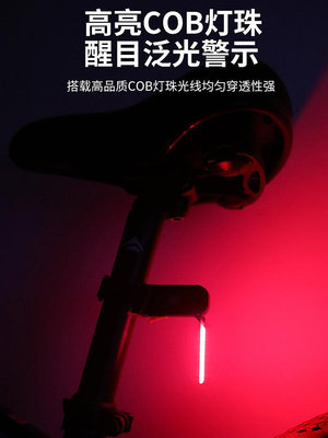 公路車自行車流星尾燈警示燈后座充電夜騎裝備領航燈山地車流水燈