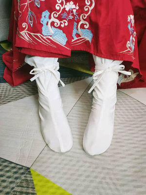 現貨 云襪漢服白色襪道襪傳統道士布襪練功表演漢服影視古裝居士襪 居士服
