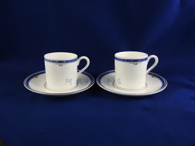 ＊阿威的藏寶箱＊【骨瓷 WEDGWOOD 英國製 5成新有退色   瓷器 濃縮咖啡杯盤組 1987年 杯子2+盤子2 杯