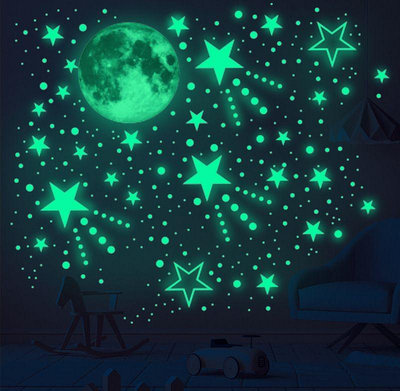 👩👧👦雙寶媽生活館👩👧👦 一卡 牆貼 夜光貼 恐龍 動物 太空 星星 月亮 壁貼 發光貼 夜光星星
