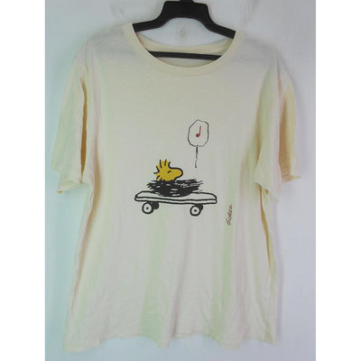 男 ~【UNIQLO】米白色休閒T恤 XL號(4B199)~99元起標~