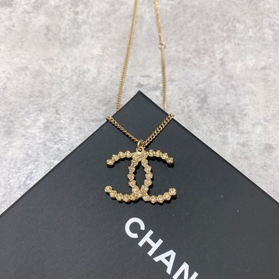 Chanel 項鍊 鑲鑽 金色《精品女王全新&二手》
