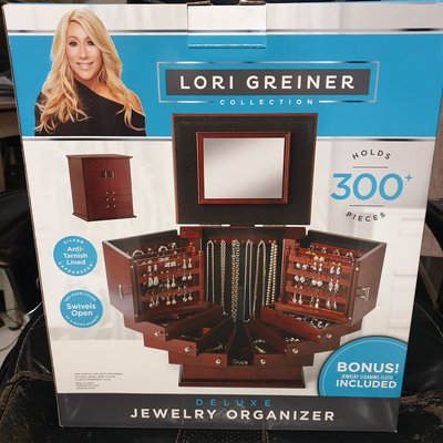 全新Lori Greiner 核桃木實木豪華珠寶盒 首飾盒 化妝盒 化妝箱 可收納超過300件以上