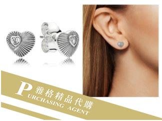 雅格時尚精品代購Pandora 潘朵拉 鑲鑽新款復古愛心耳環 925純銀 Charms 美國代購