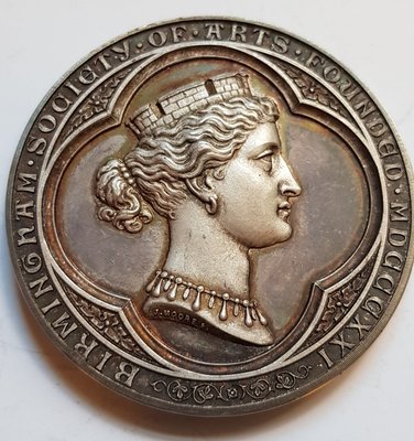 英國銀章 1875 UK Victorian Birmingham Masonic Silver Medal.