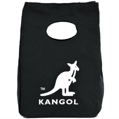 【AYW】KANGOL LOGO BAG 韓版 經典 復古 黑色 休閒 帆布袋 便當袋 輕便提袋 外出小包  英國袋鼠